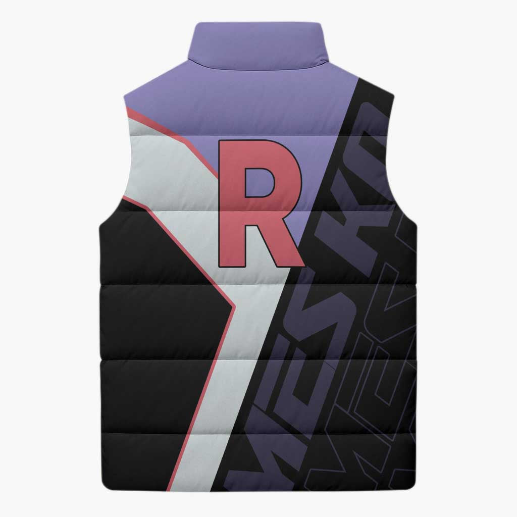 James Kojiro Poké Sleeveless Puffer Jacket Classic Villain Anime Style