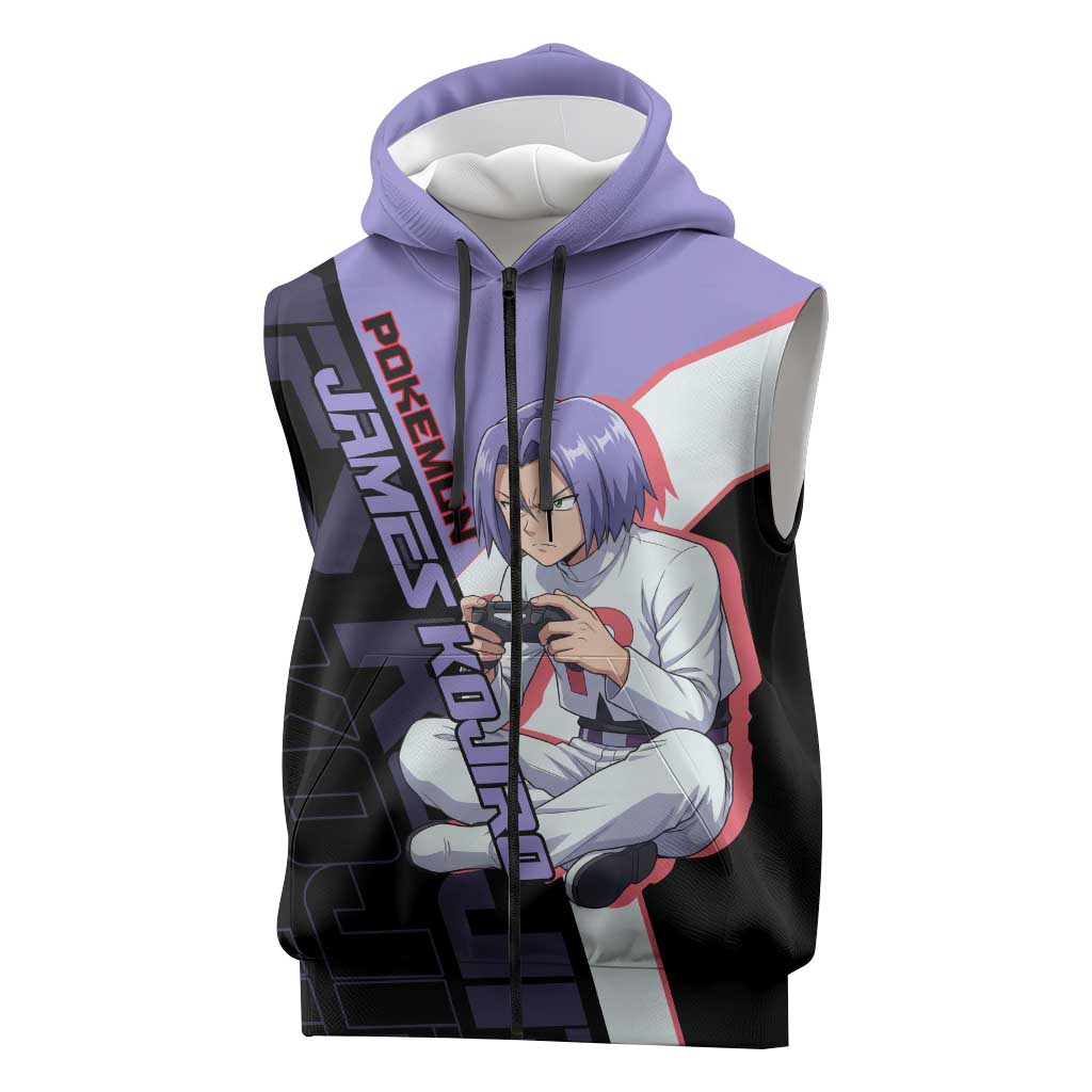 James Kojiro Poké Sleeveless Zip Hoodie Classic Villain Anime Style