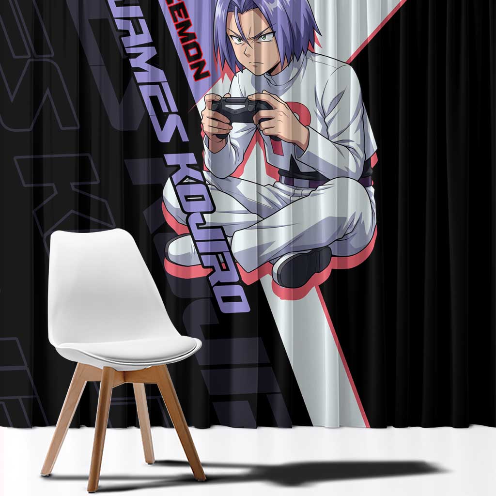 James Kojiro Poké Window Curtain Classic Villain Anime Style