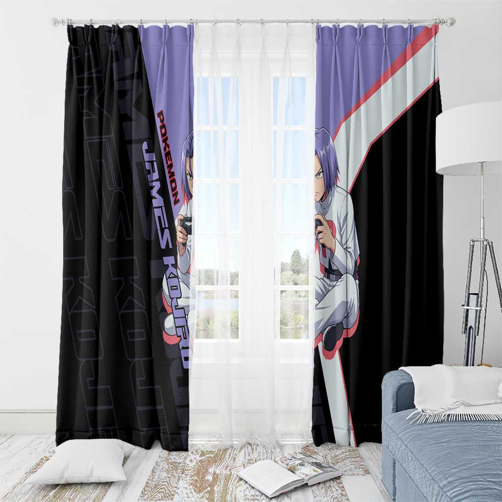 James Kojiro Poké Window Curtain Classic Villain Anime Style