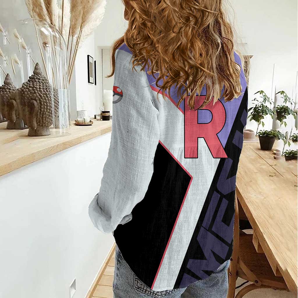 James Kojiro Poké Women Casual Shirt Classic Villain Anime Style