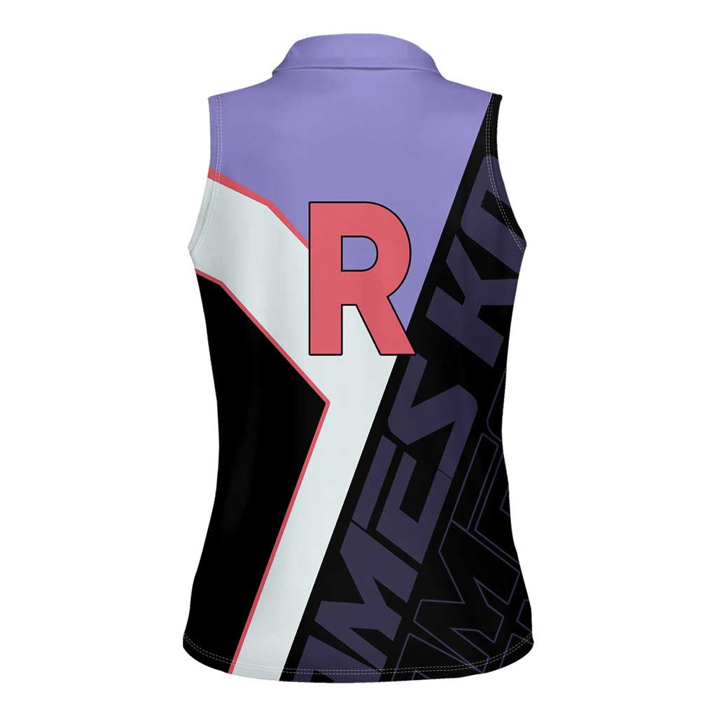 James Kojiro Poké Women Sleeveless Polo Shirt Classic Villain Anime Style
