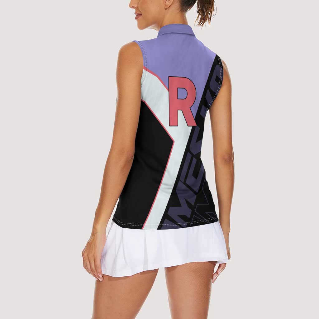 James Kojiro Poké Women Sleeveless Polo Shirt Classic Villain Anime Style