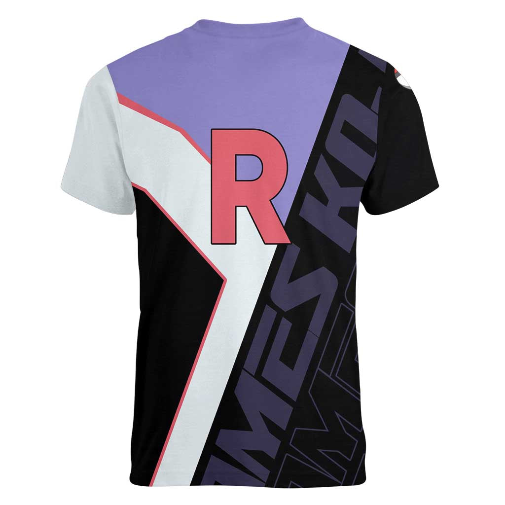 James Kojiro Poké Women V-Neck T-Shirt Classic Villain Anime Style