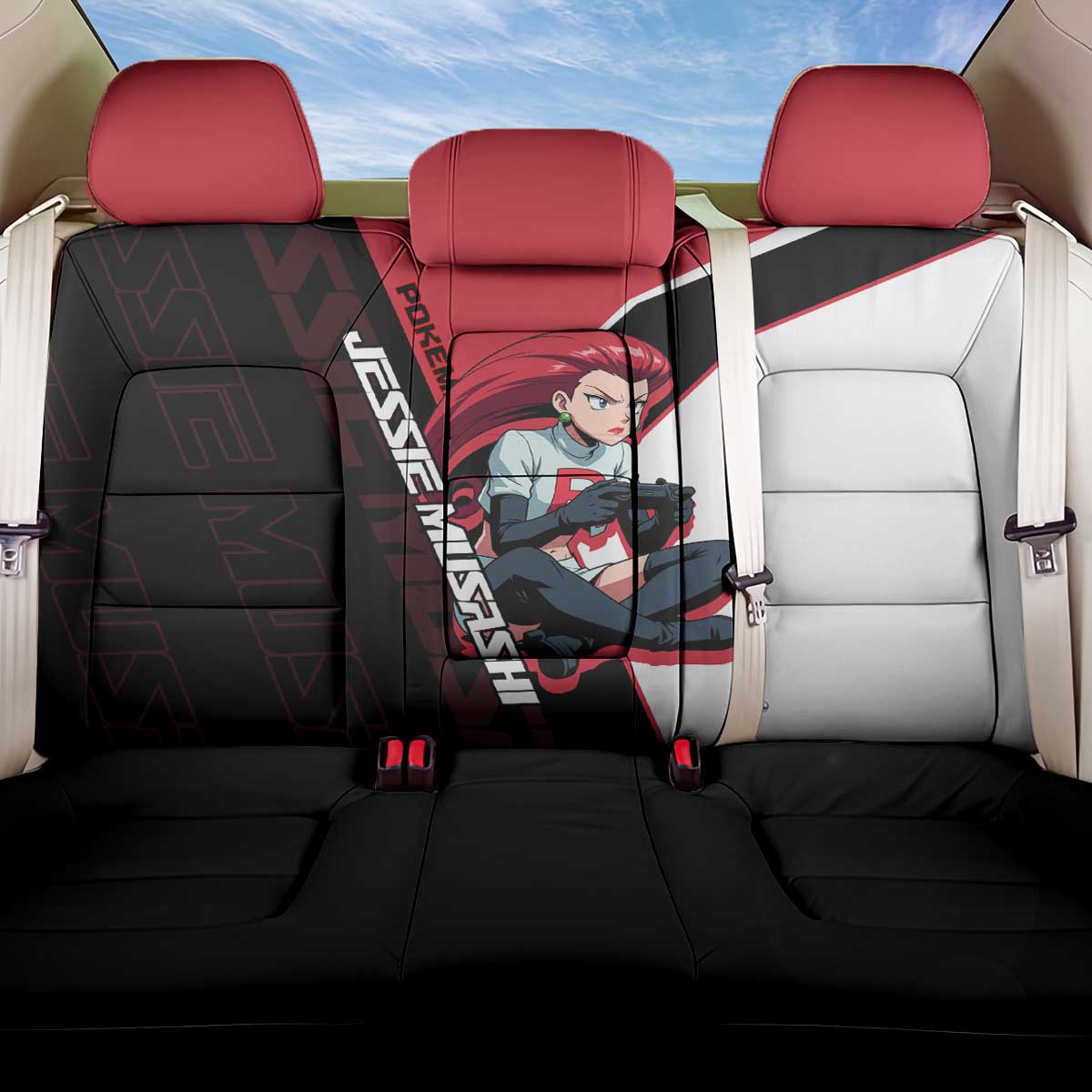 Jessie Musashi Poké Back Car Seat Cover Bold Villain Anime Style