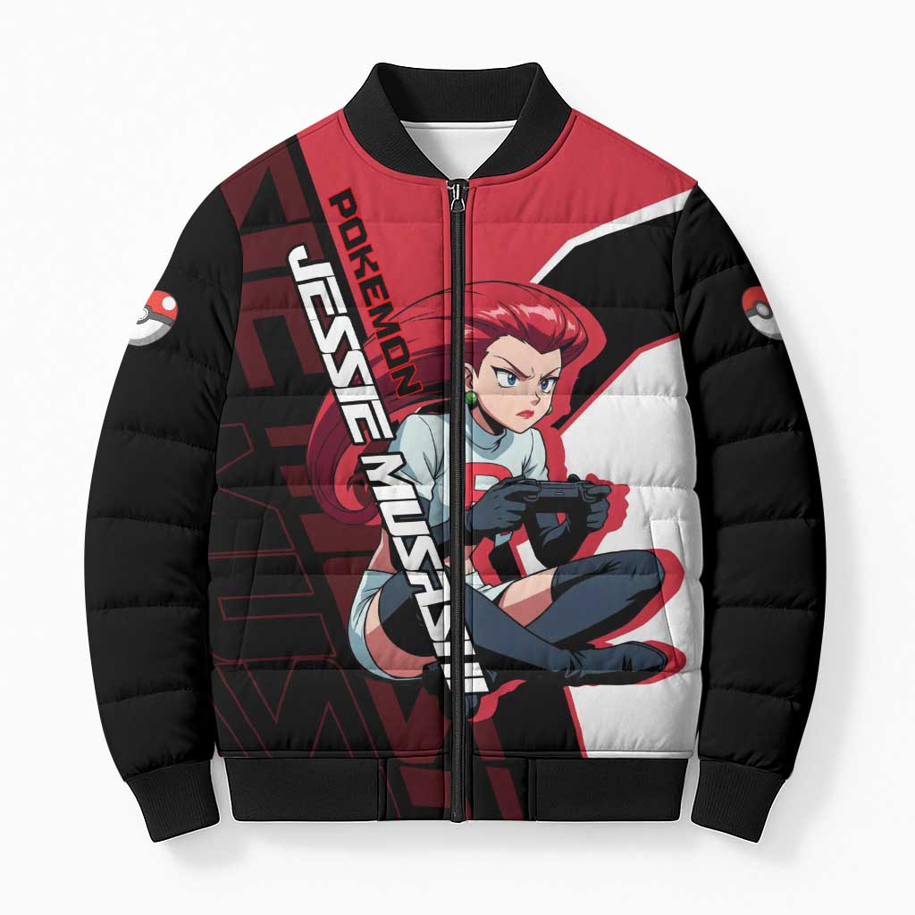 Jessie Musashi Poké Bomber Puffer Jacket Bold Villain Anime Style