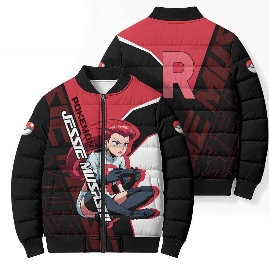 Jessie Musashi Poké Bomber Puffer Jacket Bold Villain Anime Style