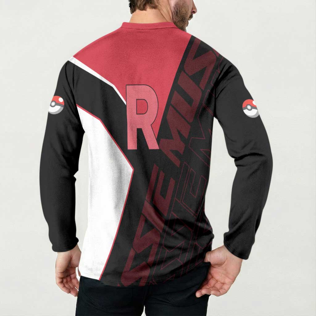 Jessie Musashi Poké Button Sweatshirt Bold Villain Anime Style