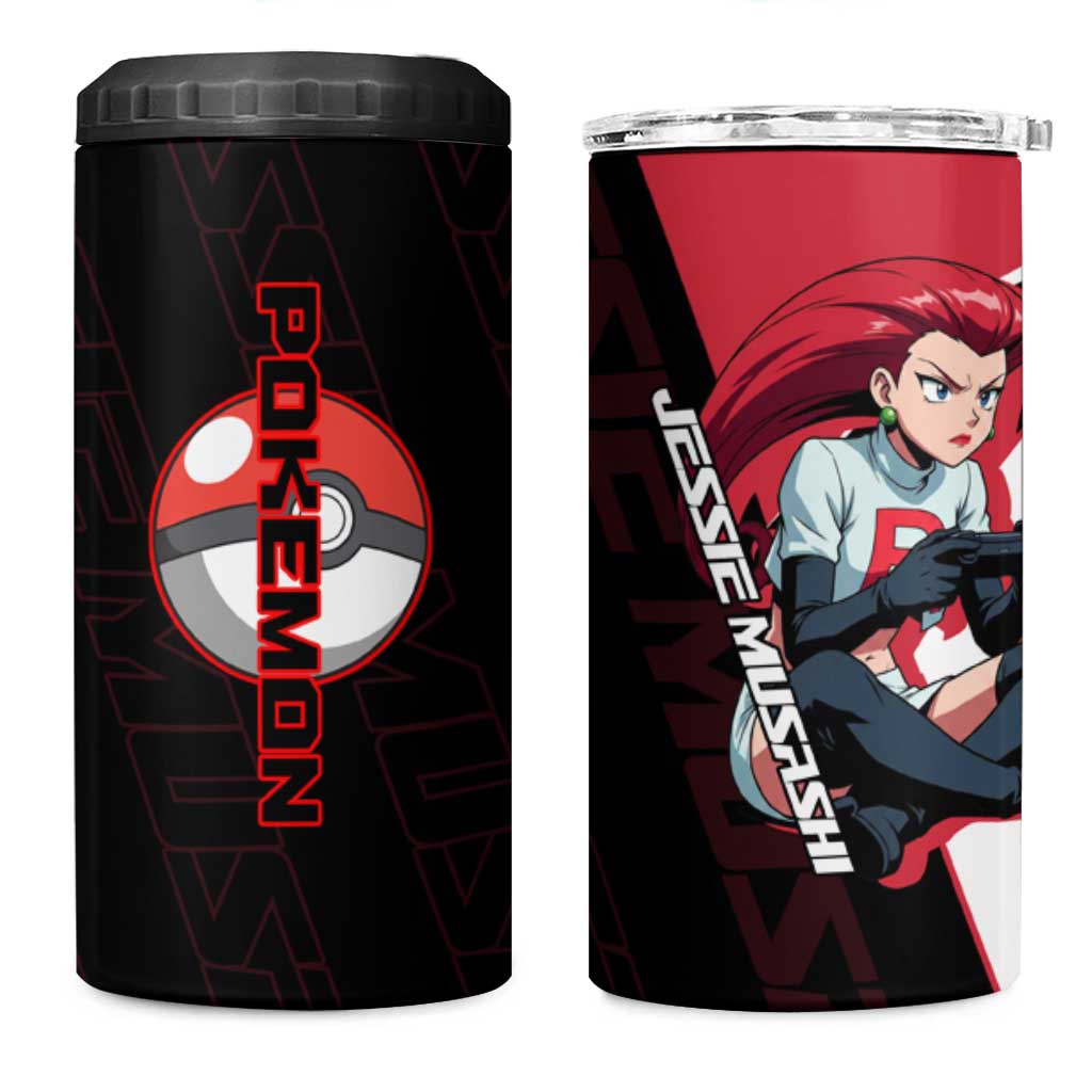 Jessie Musashi Poké 4 in 1 Can Cooler Tumbler Bold Villain Anime Style