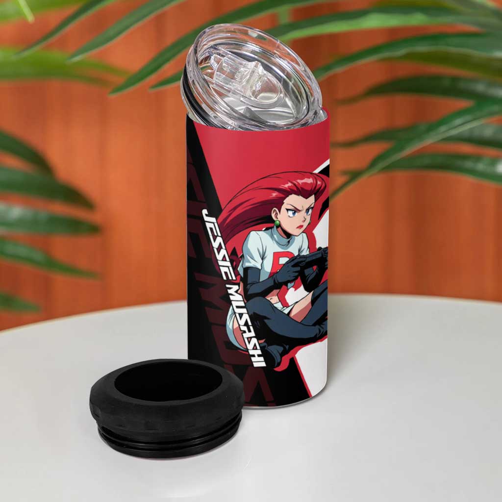 Jessie Musashi Poké 4 in 1 Can Cooler Tumbler Bold Villain Anime Style