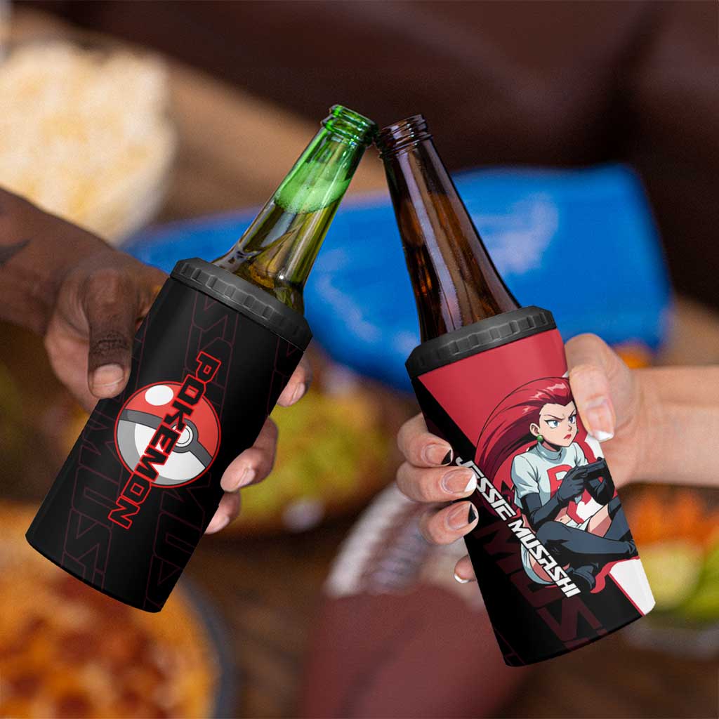 Jessie Musashi Poké 4 in 1 Can Cooler Tumbler Bold Villain Anime Style