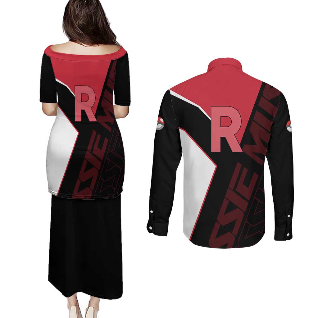 Jessie Musashi Poké Couples Matching Puletasi and Long Sleeve Button Shirt Bold Villain Anime Style