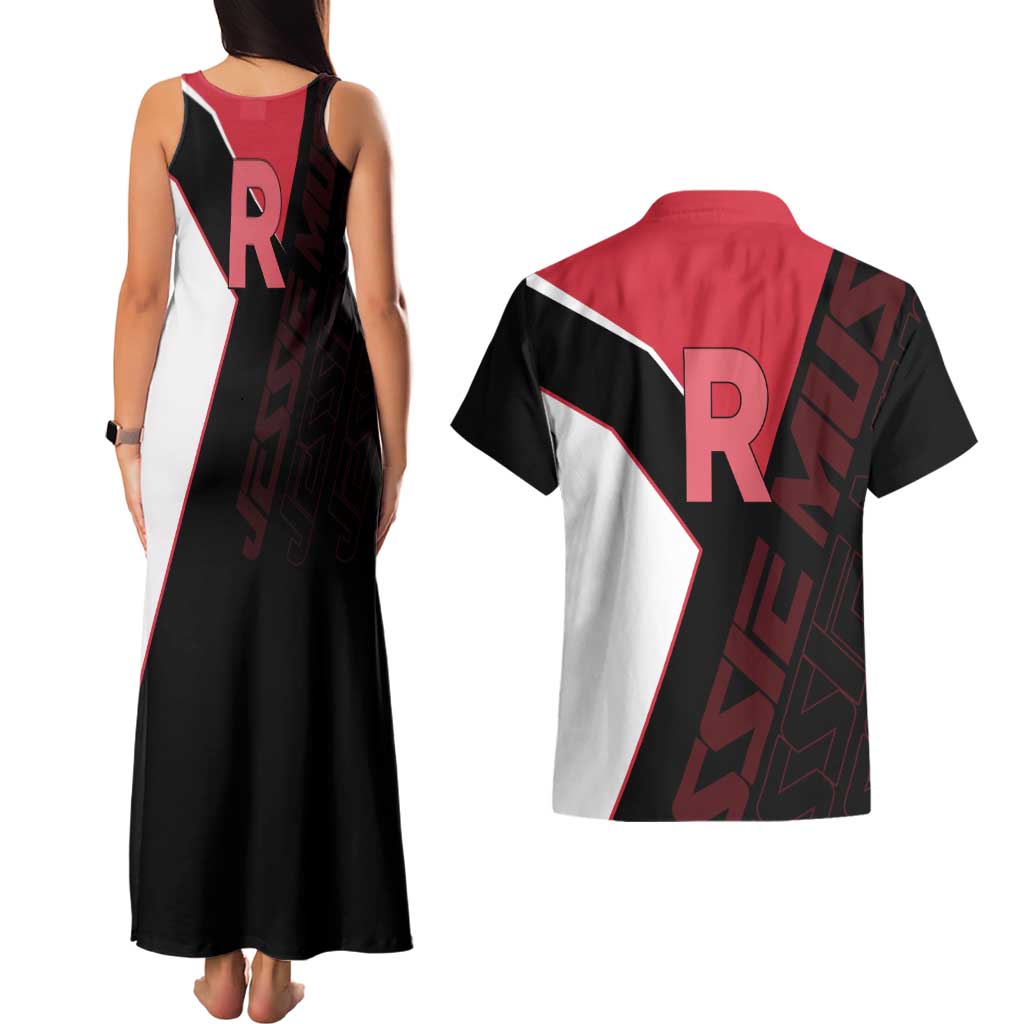 Jessie Musashi Poké Couples Matching Tank Maxi Dress and Hawaiian Shirt Bold Villain Anime Style