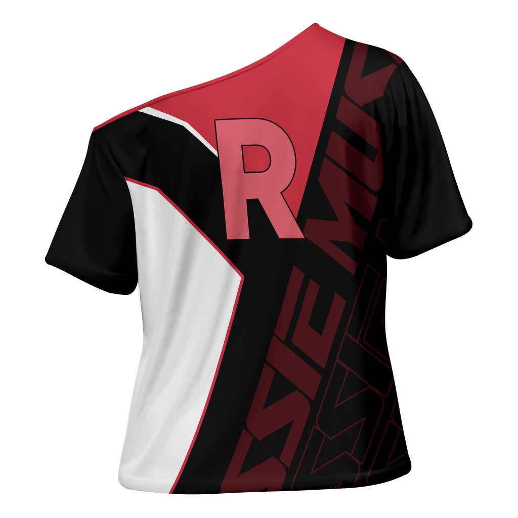Jessie Musashi Poké Cross Shoulder Shirt Bold Villain Anime Style