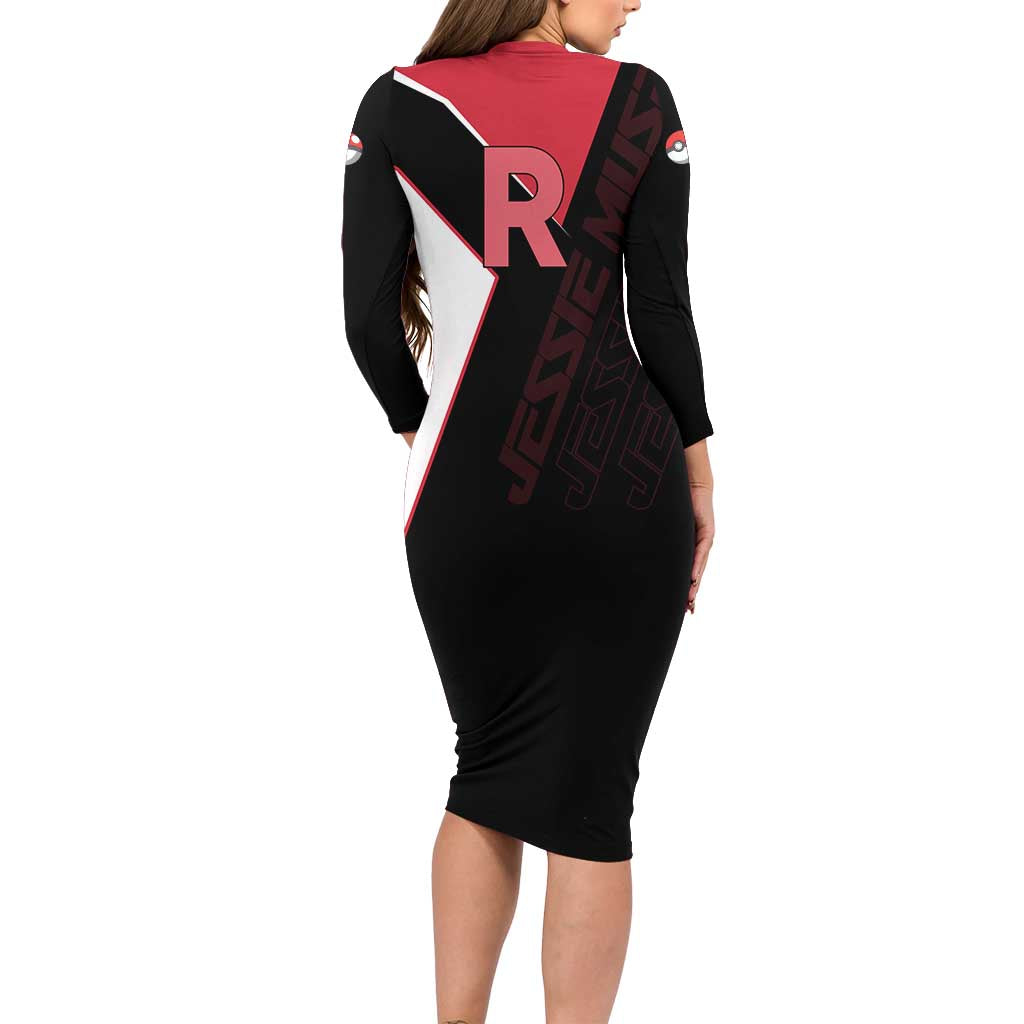 Jessie Musashi Poké Family Matching Long Sleeve Bodycon Dress and Hawaiian Shirt Bold Villain Anime Style