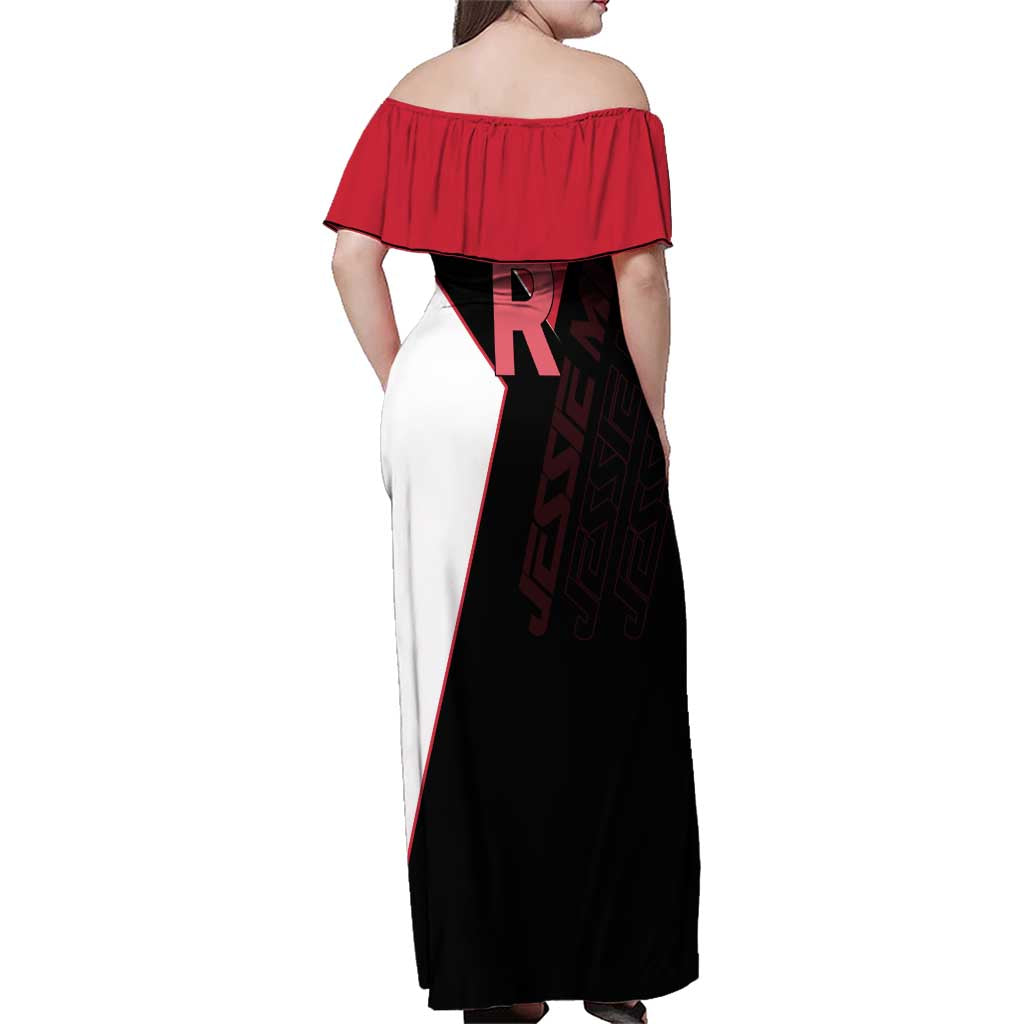 Jessie Musashi Poké Family Matching Off Shoulder Maxi Dress and Hawaiian Shirt Bold Villain Anime Style