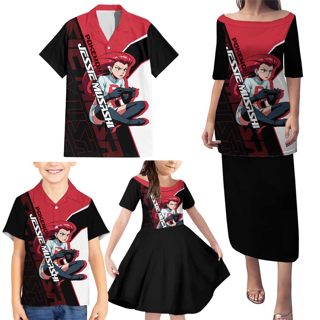 Jessie Musashi Poké Family Matching Puletasi and Hawaiian Shirt Bold Villain Anime Style
