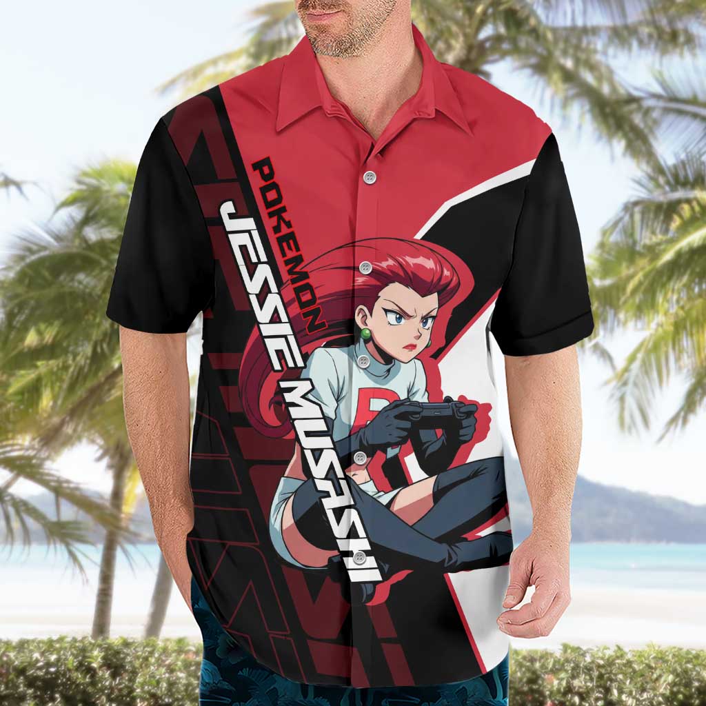 Jessie Musashi Poké Hawaiian Shirt Bold Villain Anime Style