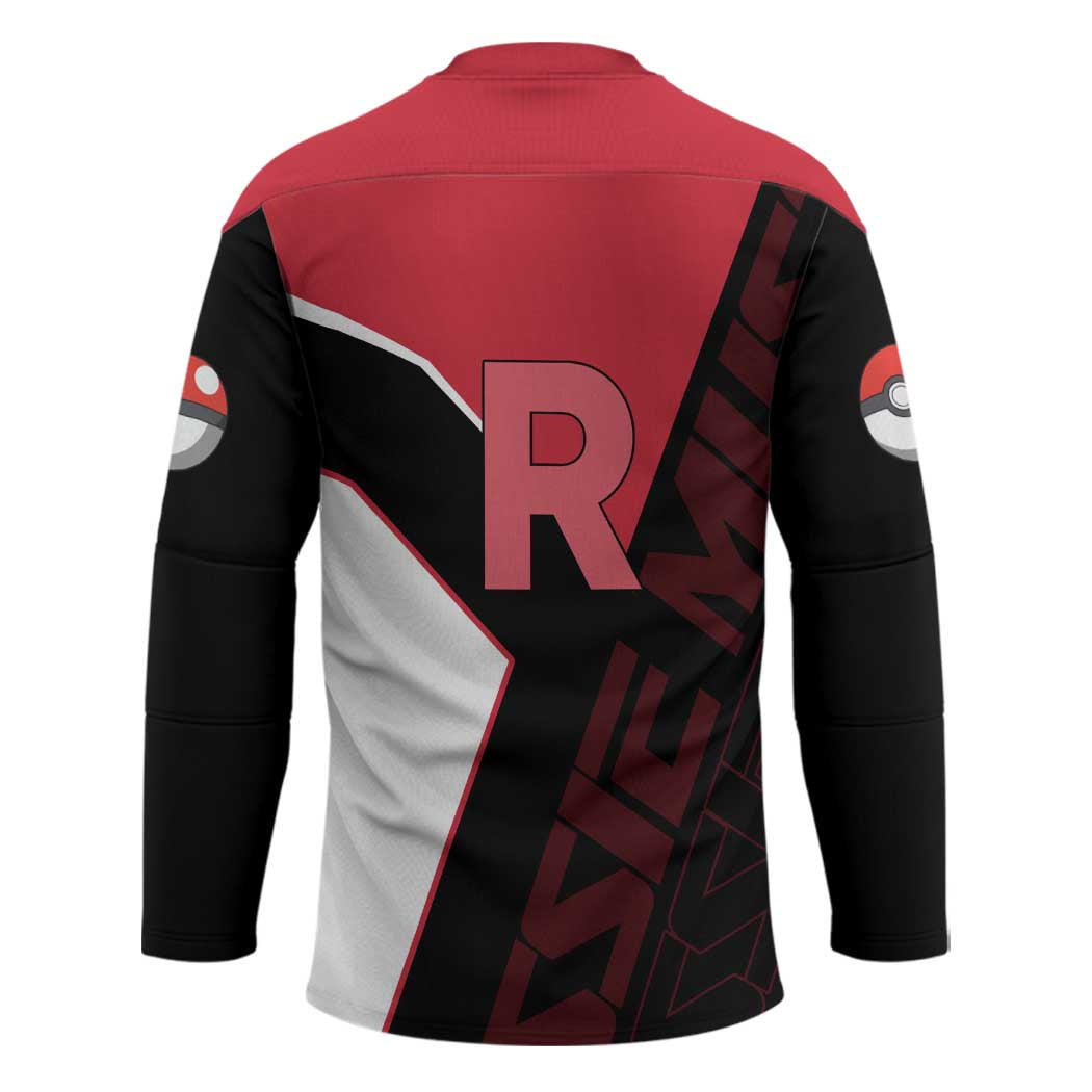 Jessie Musashi Poké Hockey Jersey Bold Villain Anime Style