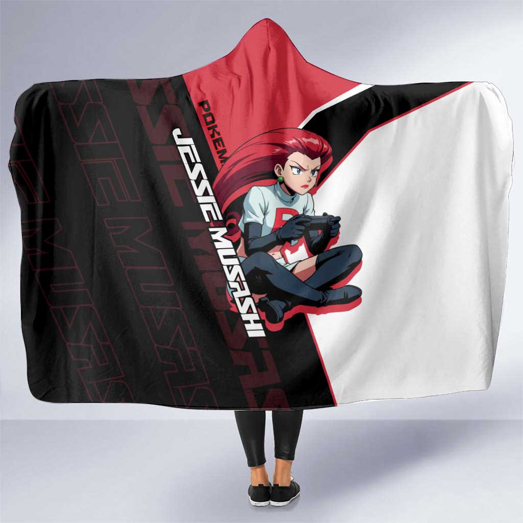 Jessie Musashi Poké Hooded Blanket Bold Villain Anime Style