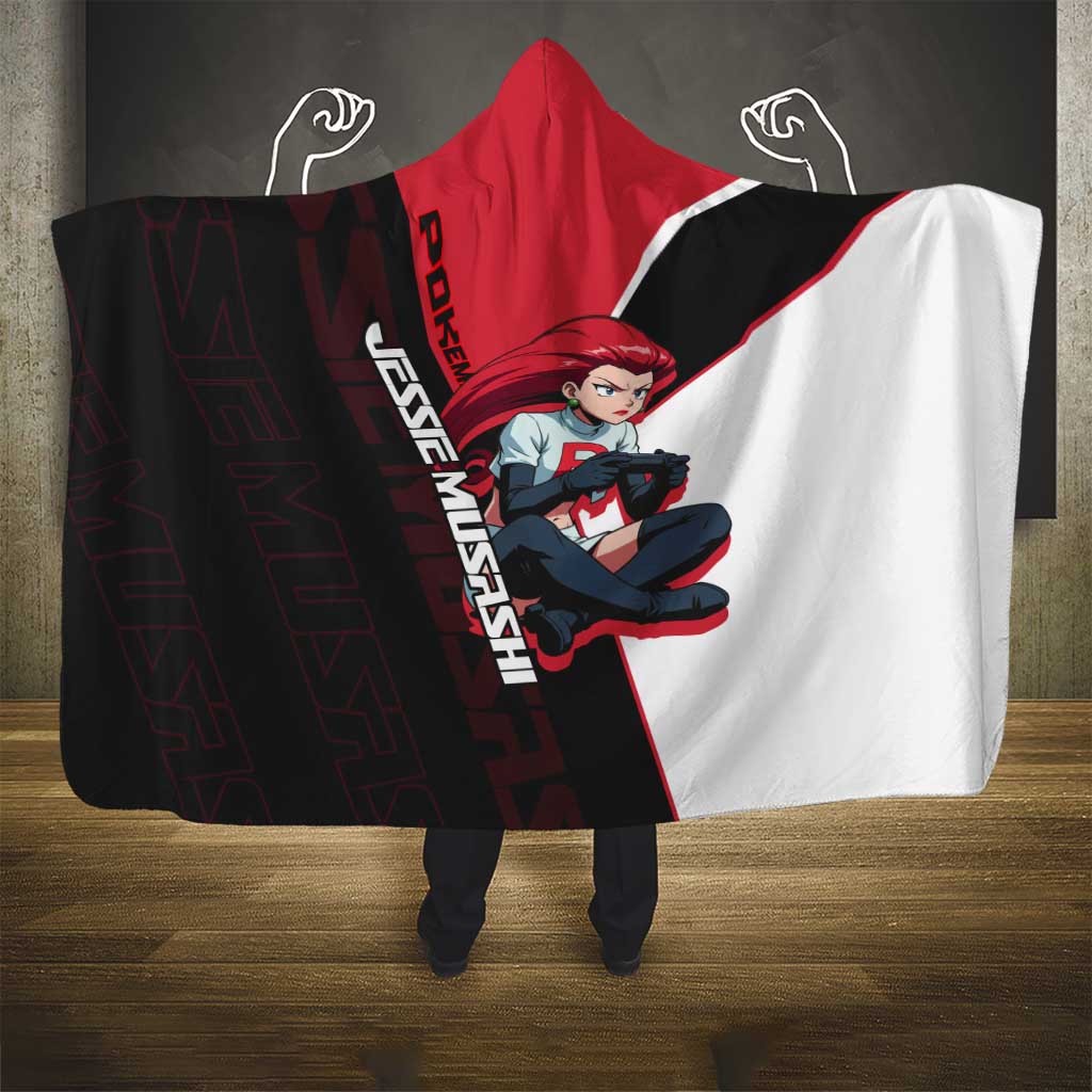 Jessie Musashi Poké Hooded Blanket Bold Villain Anime Style
