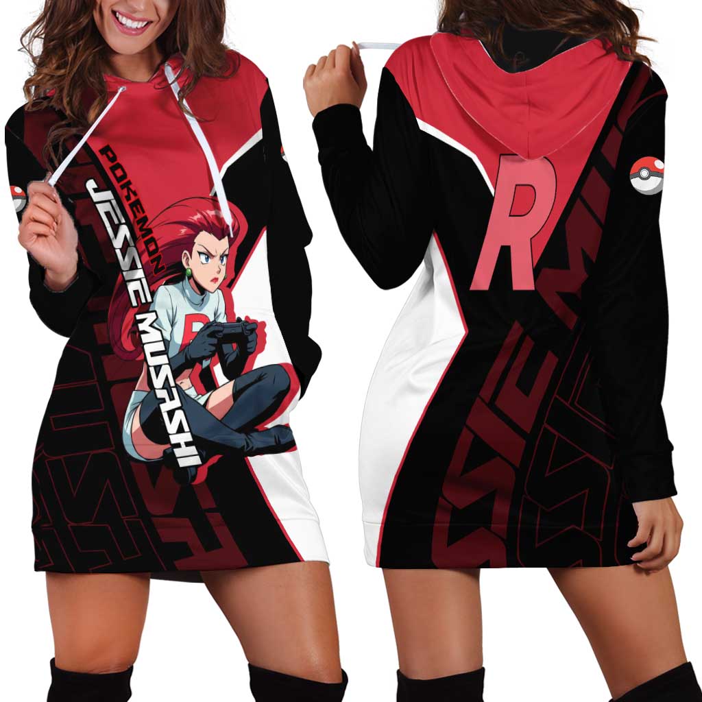 Jessie Musashi Poké Hoodie Dress Bold Villain Anime Style