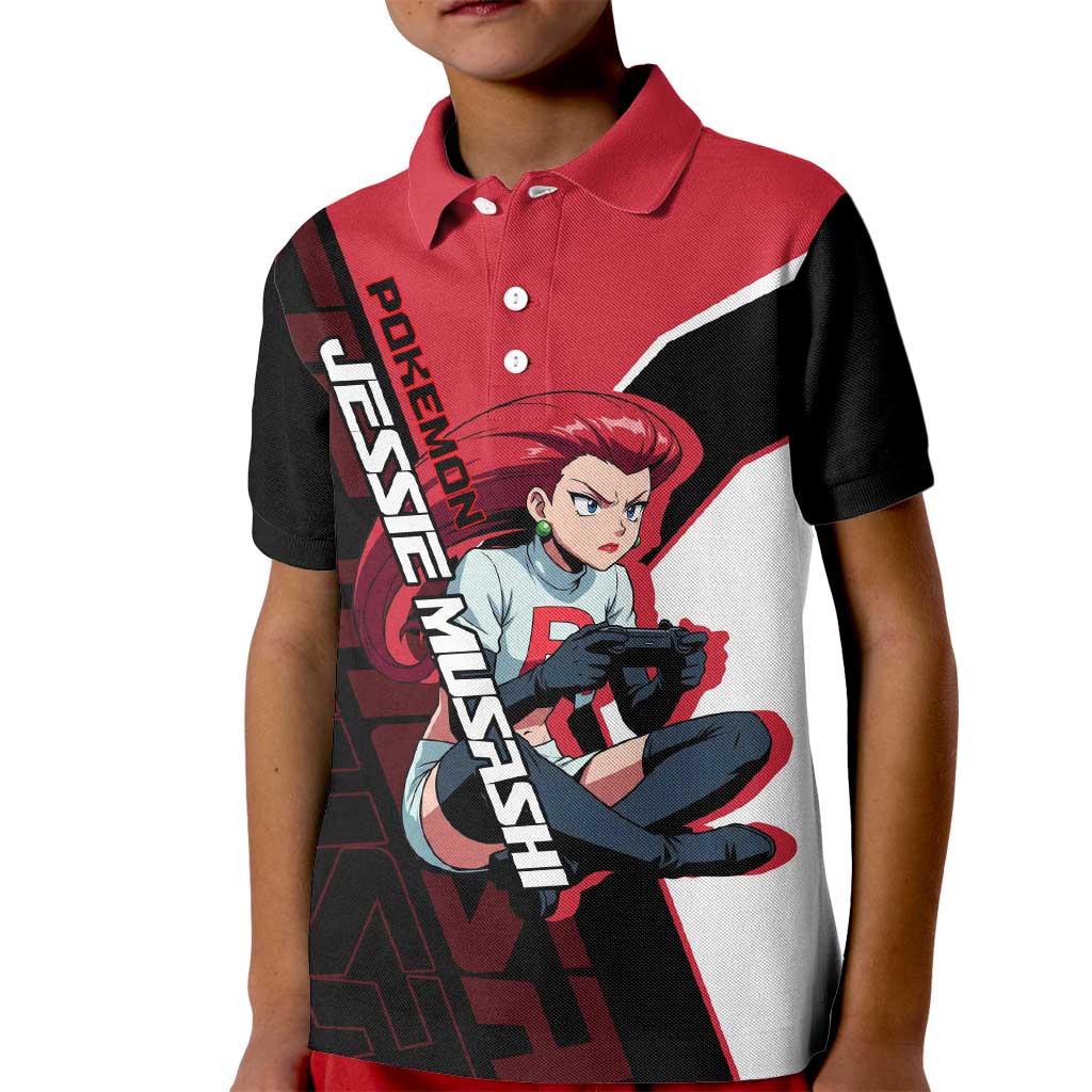 Jessie Musashi Poké Kid Polo Shirt Bold Villain Anime Style
