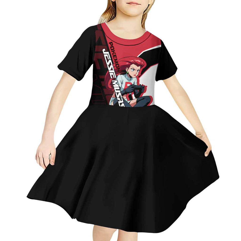 Jessie Musashi Poké Kid Short Sleeve Dress Bold Villain Anime Style