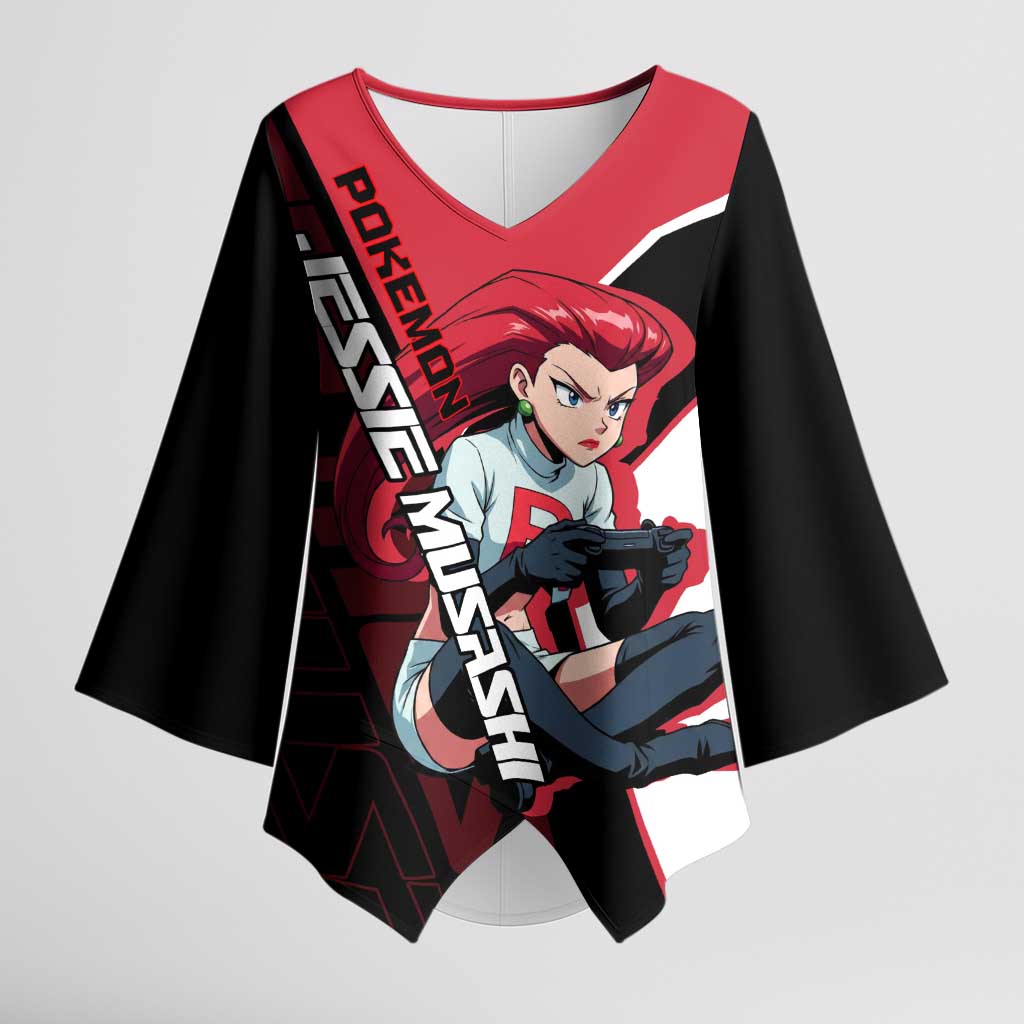 Jessie Musashi Poké Kimono Sleeve Blouse Bold Villain Anime Style