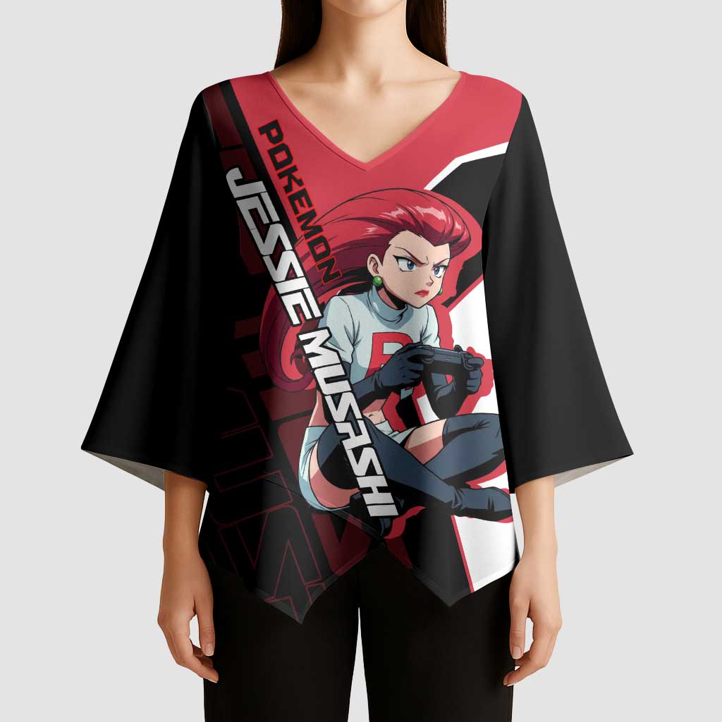 Jessie Musashi Poké Kimono Sleeve Blouse Bold Villain Anime Style