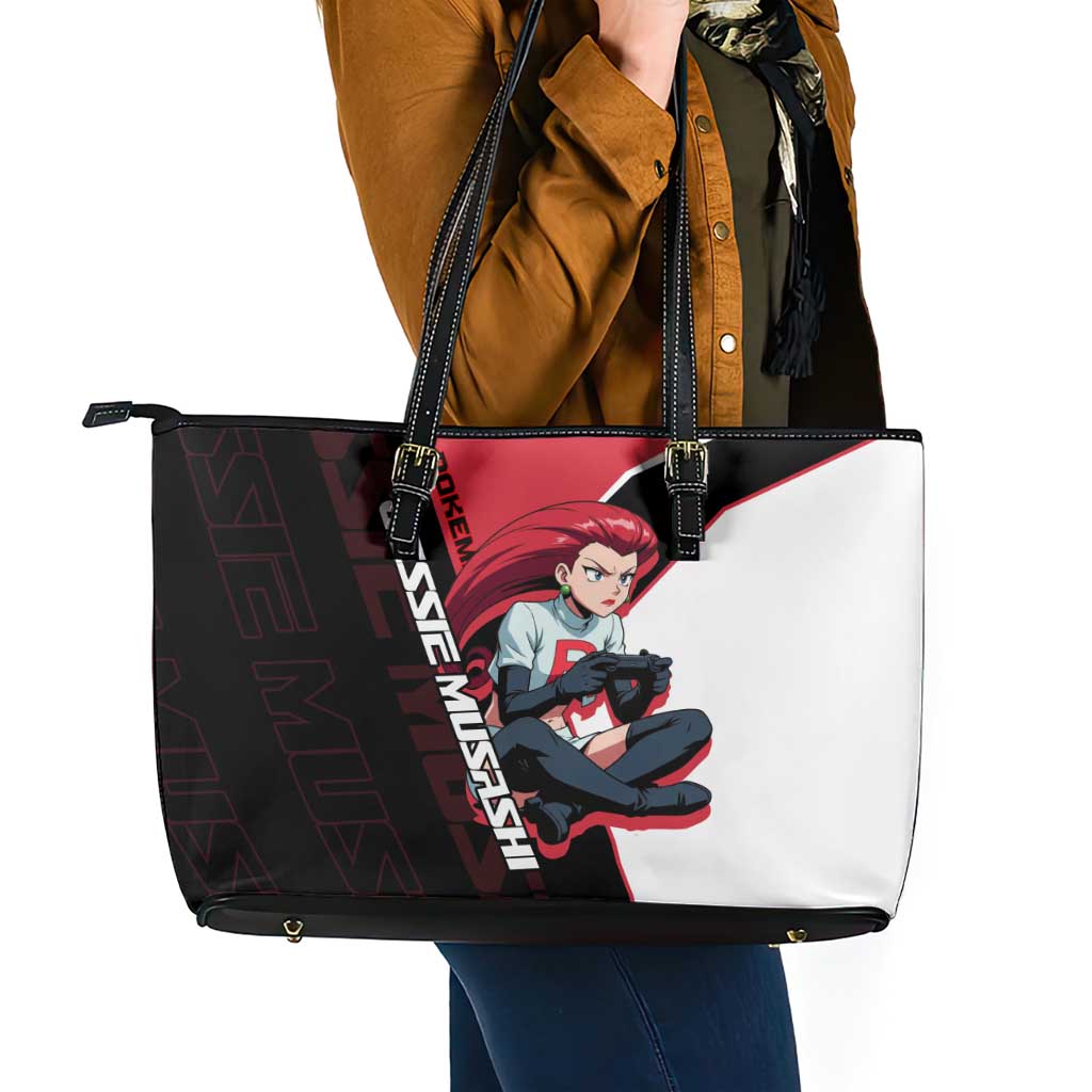 Jessie Musashi Poké Leather Tote Bag Bold Villain Anime Style