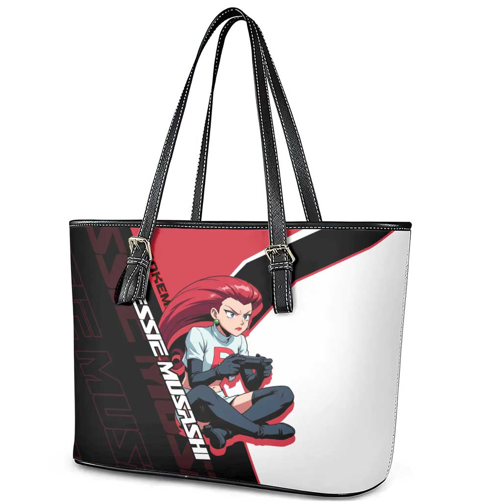 Jessie Musashi Poké Leather Tote Bag Bold Villain Anime Style