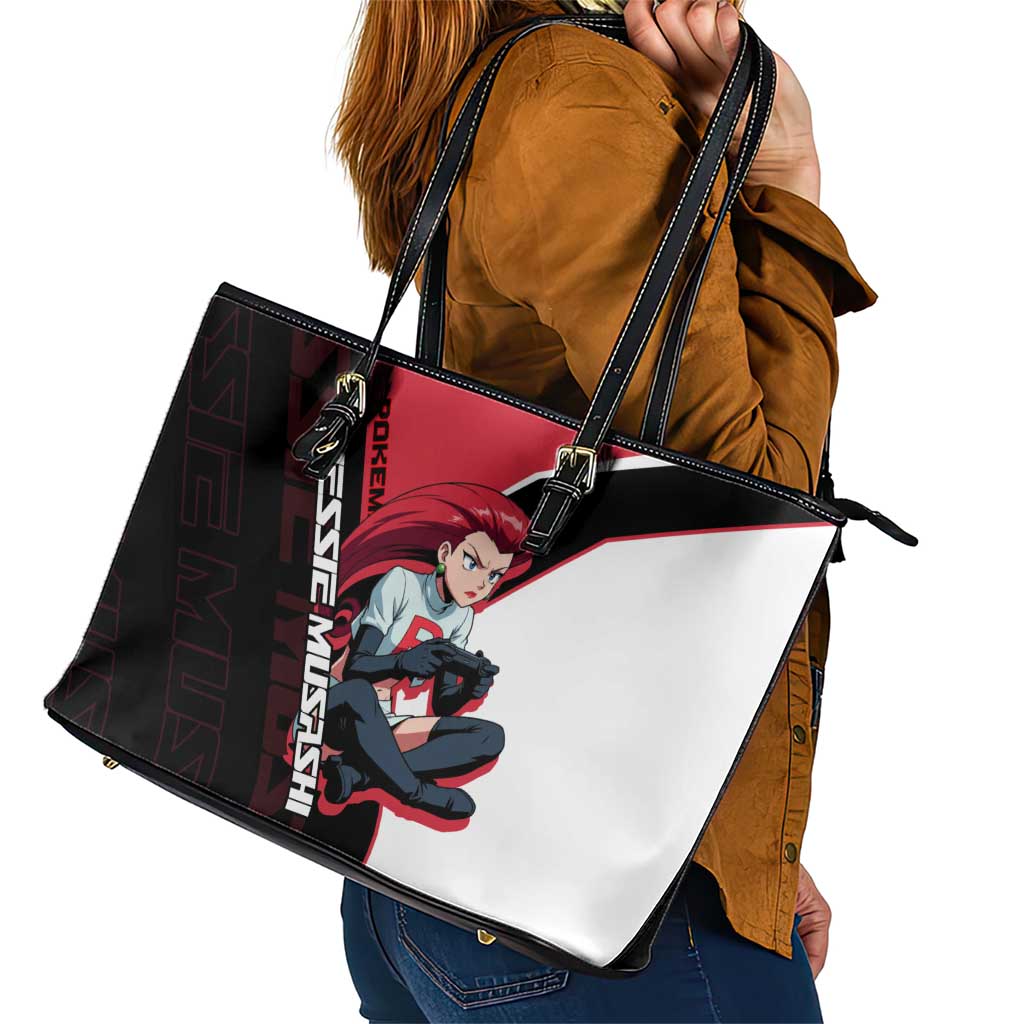 Jessie Musashi Poké Leather Tote Bag Bold Villain Anime Style