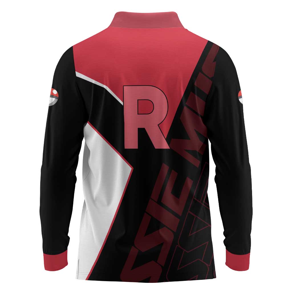 Jessie Musashi Poké Long Sleeve Polo Shirt Bold Villain Anime Style