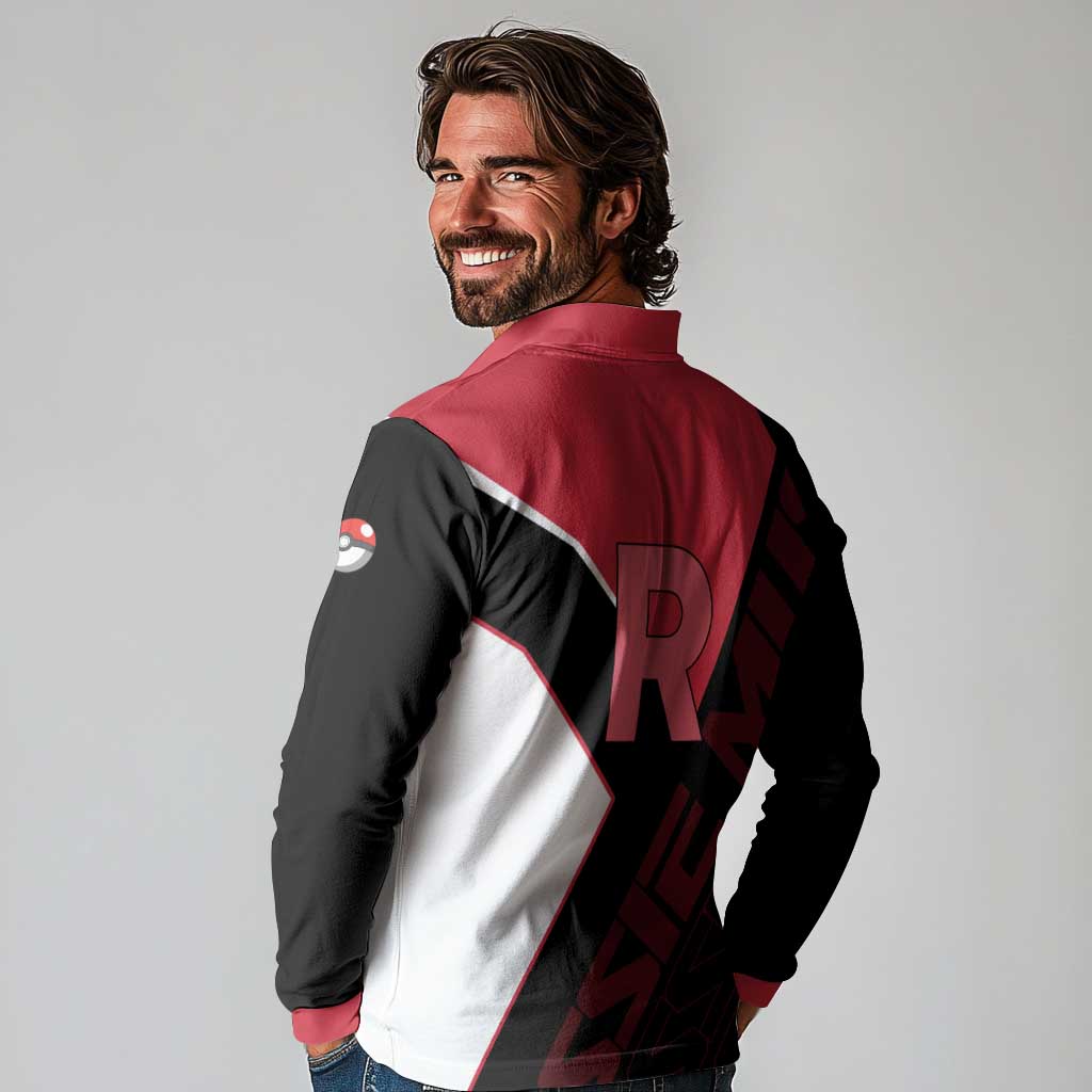 Jessie Musashi Poké Long Sleeve Polo Shirt Bold Villain Anime Style