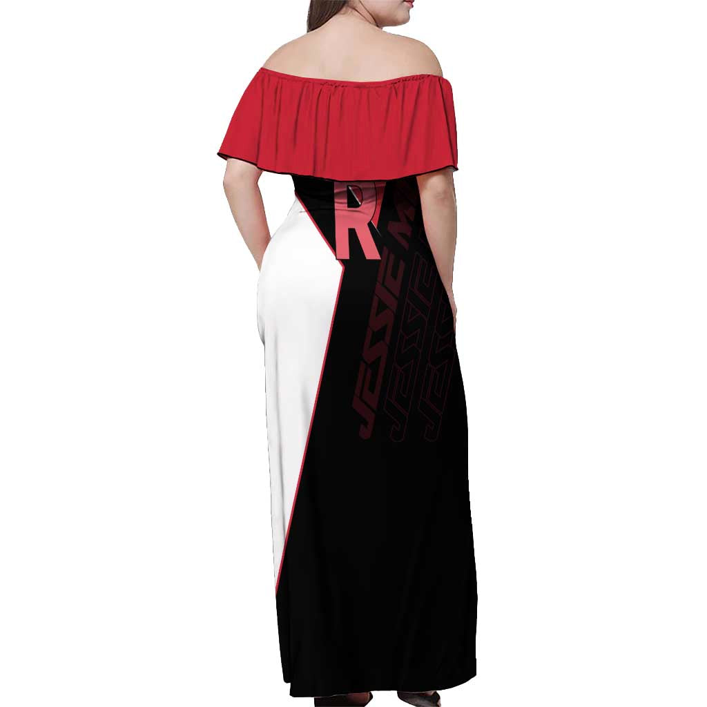 Jessie Musashi Poké Off Shoulder Maxi Dress Bold Villain Anime Style