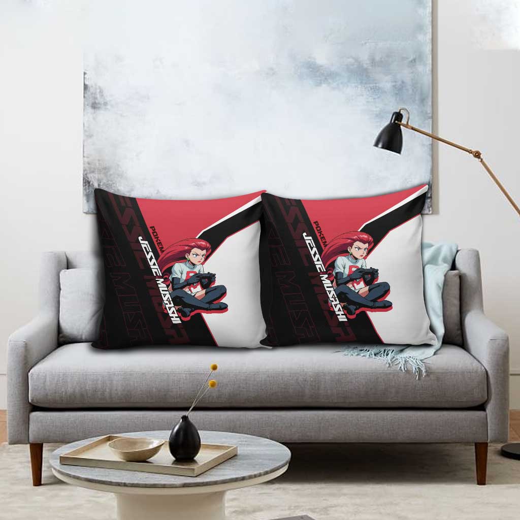 Jessie Musashi Poké Pillow Cover Bold Villain Anime Style