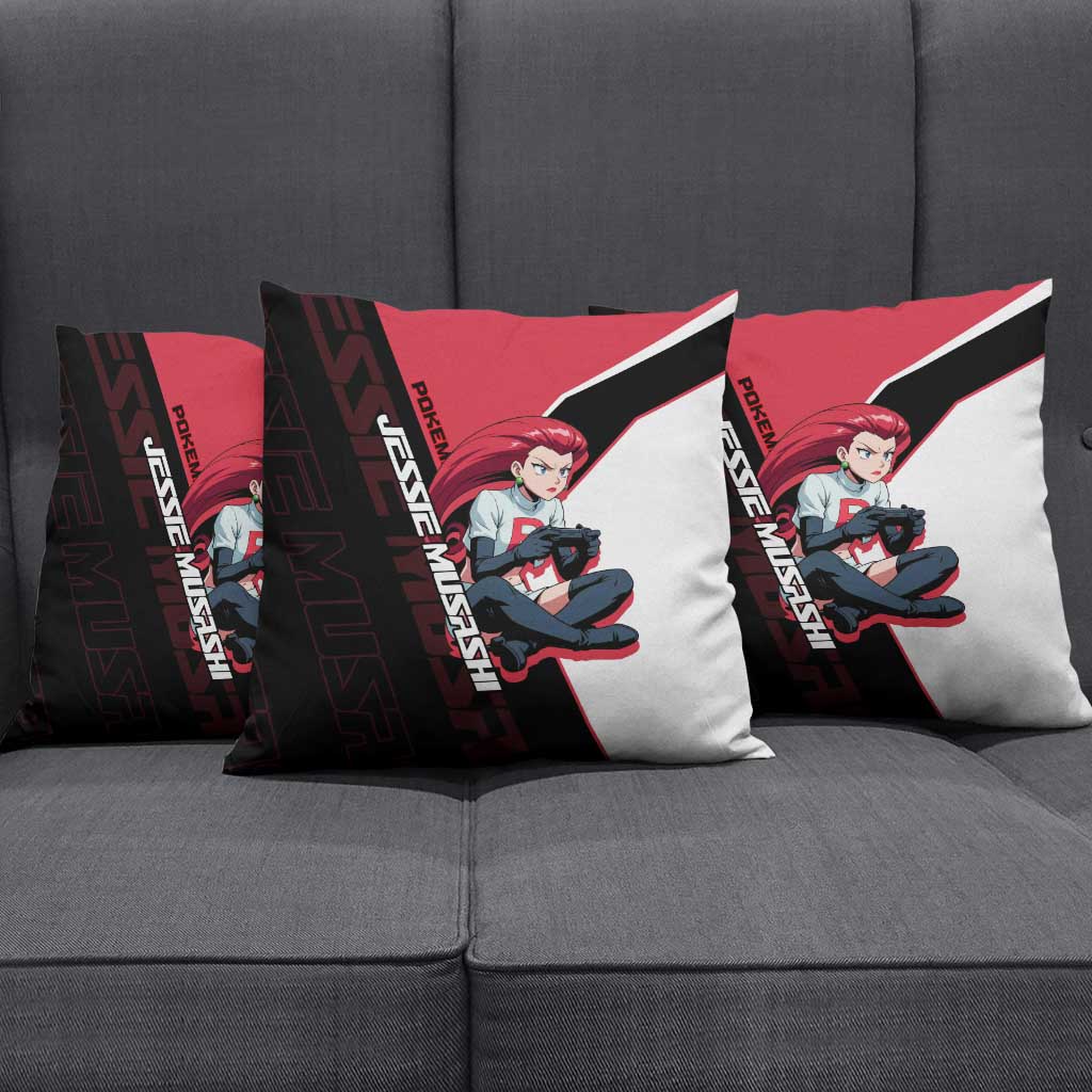 Jessie Musashi Poké Pillow Cover Bold Villain Anime Style