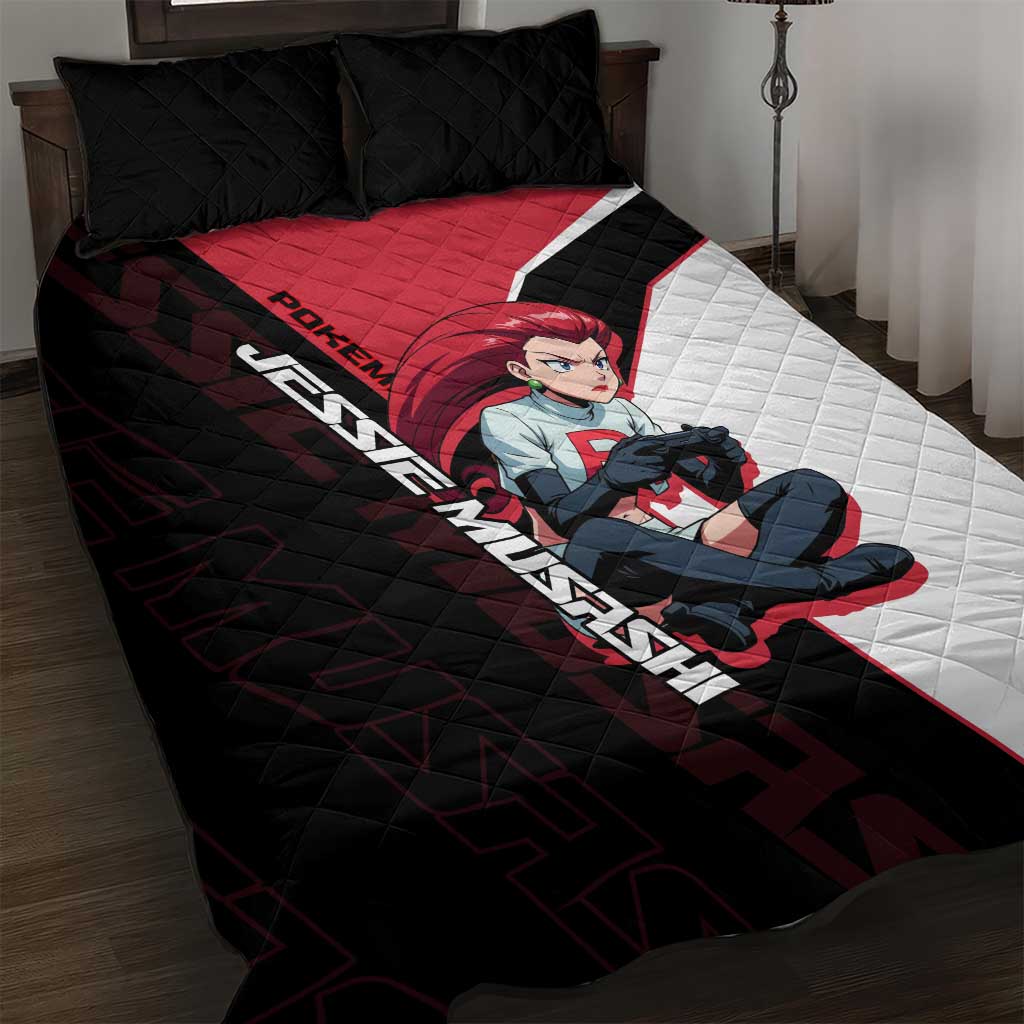 Jessie Musashi Poké Quilt Bed Set Bold Villain Anime Style