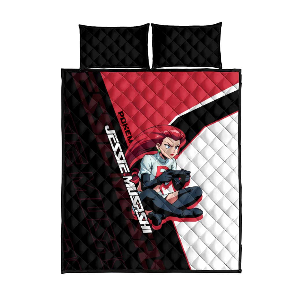 Jessie Musashi Poké Quilt Bed Set Bold Villain Anime Style