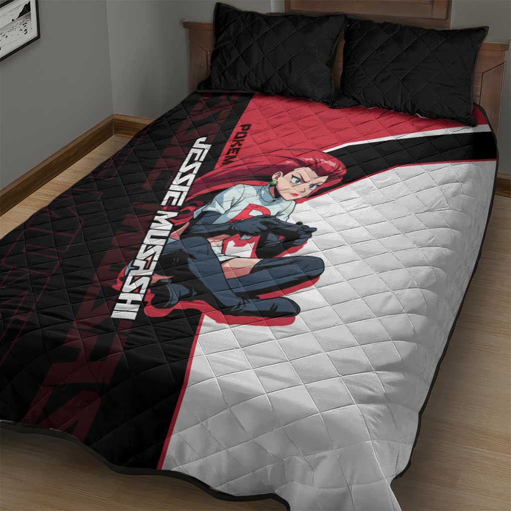 Jessie Musashi Poké Quilt Bed Set Bold Villain Anime Style