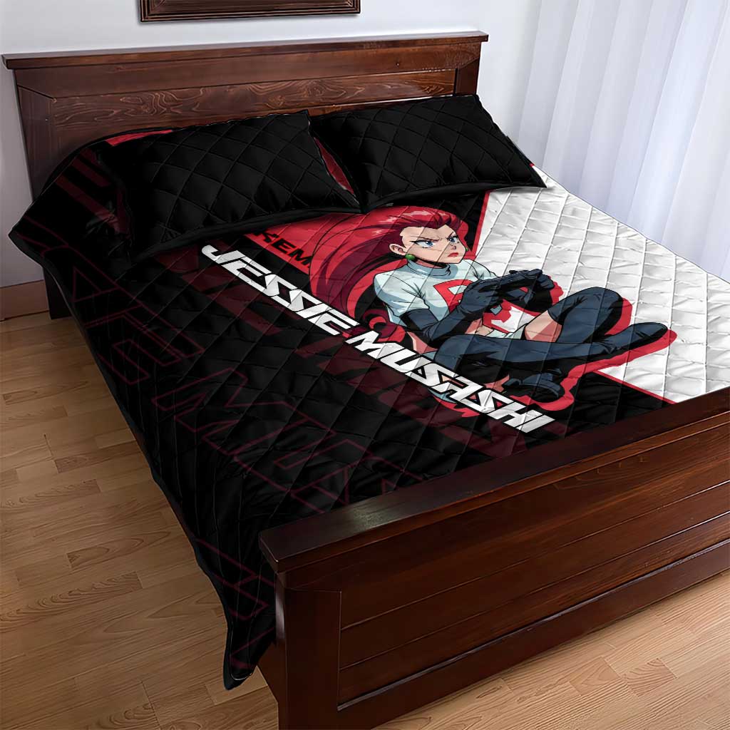 Jessie Musashi Poké Quilt Bed Set Bold Villain Anime Style