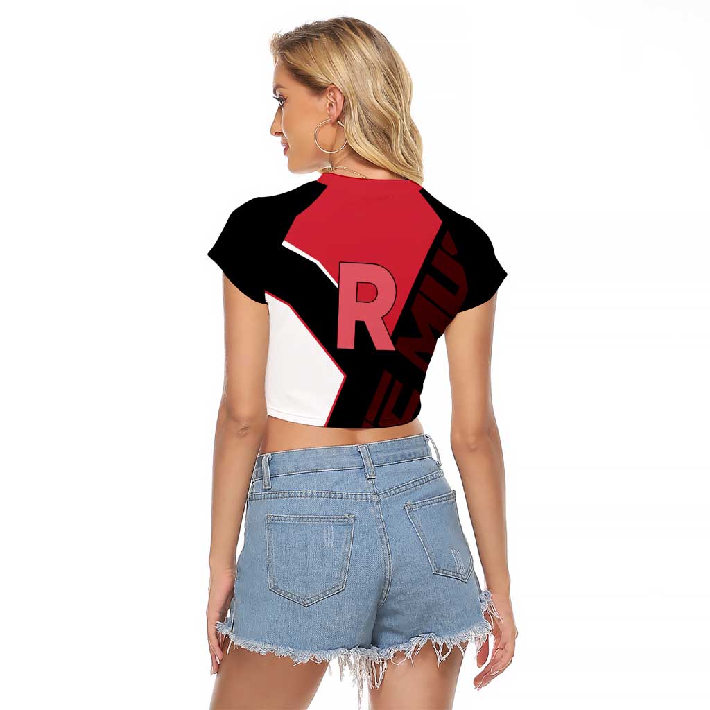 Jessie Musashi Poké Raglan Cropped T Shirt Bold Villain Anime Style