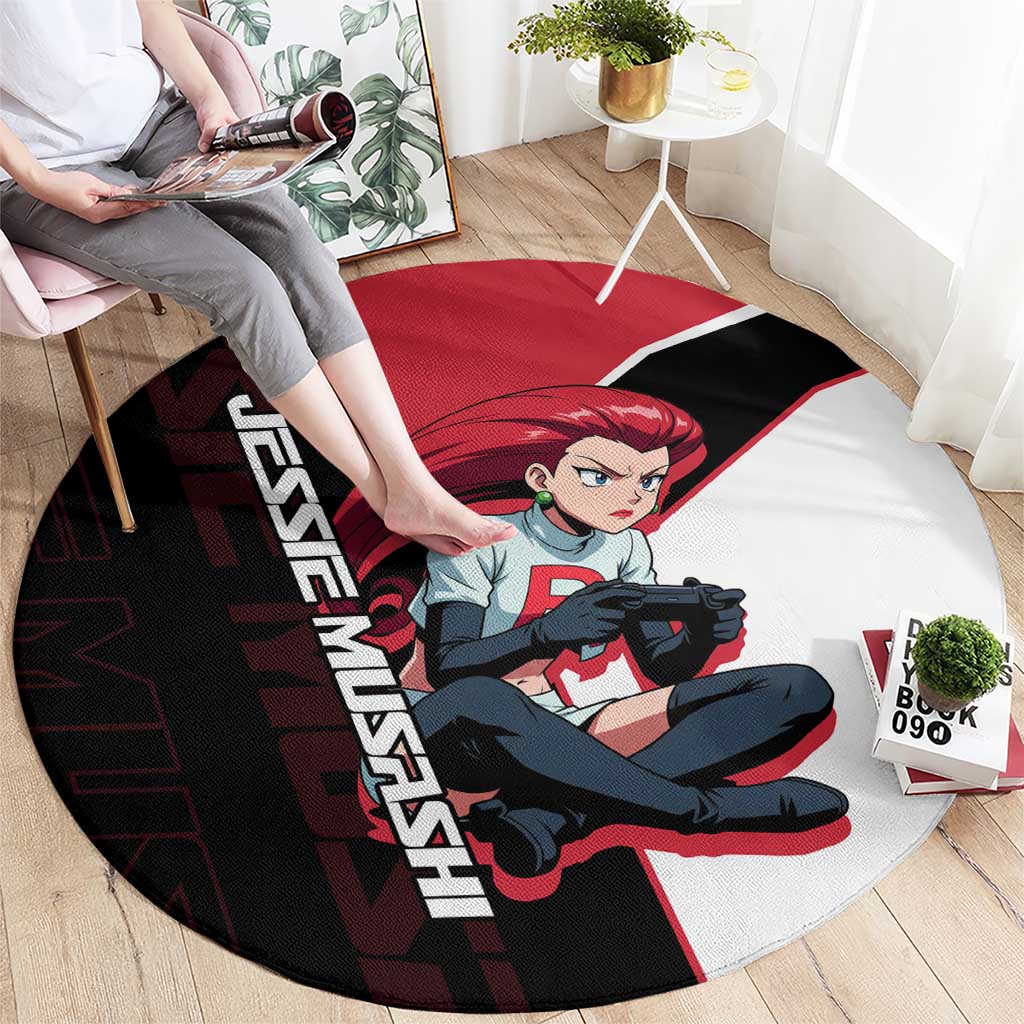 Jessie Musashi Poké Round Carpet Bold Villain Anime Style