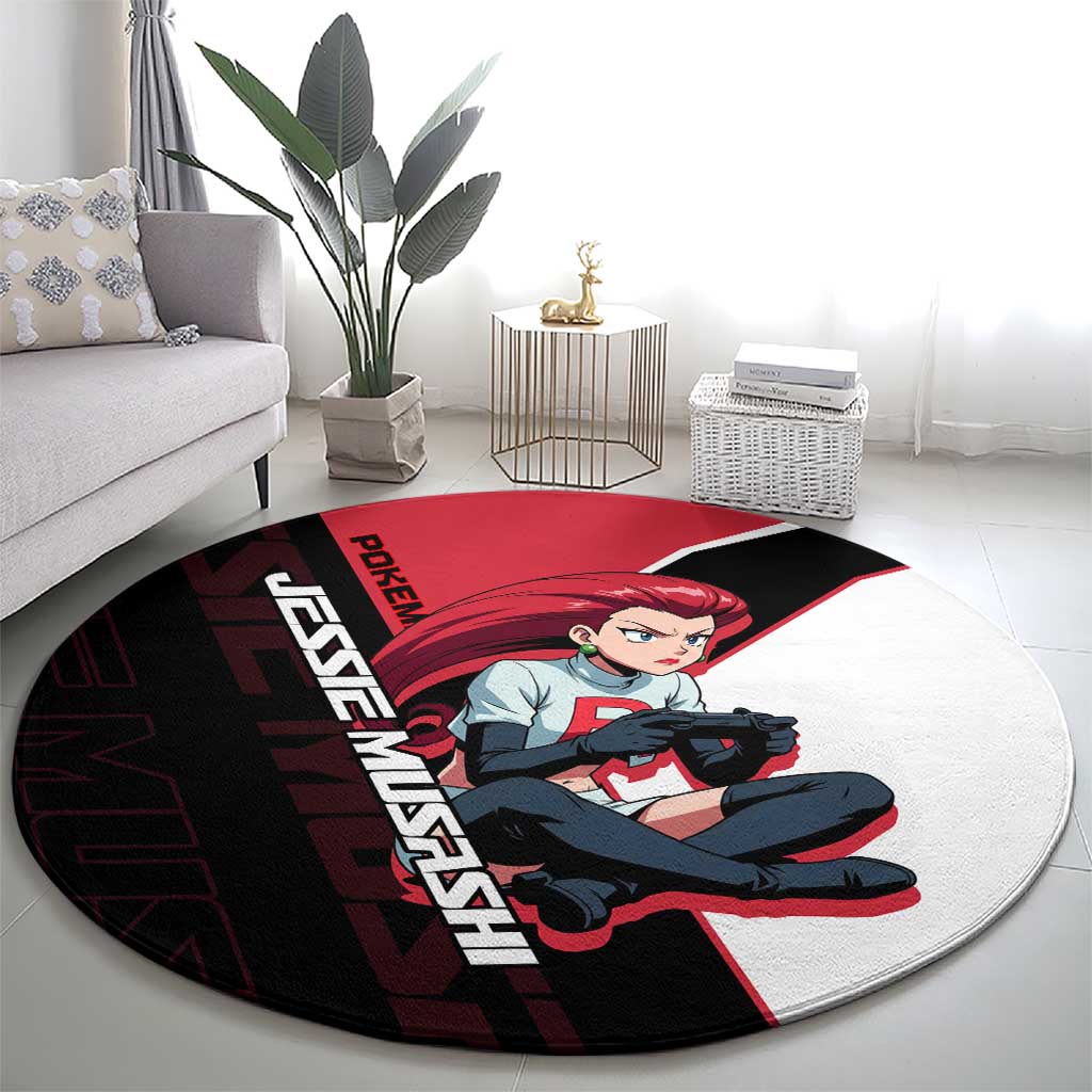 Jessie Musashi Poké Round Carpet Bold Villain Anime Style