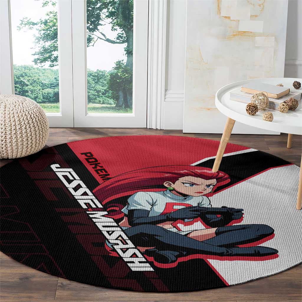 Jessie Musashi Poké Round Carpet Bold Villain Anime Style