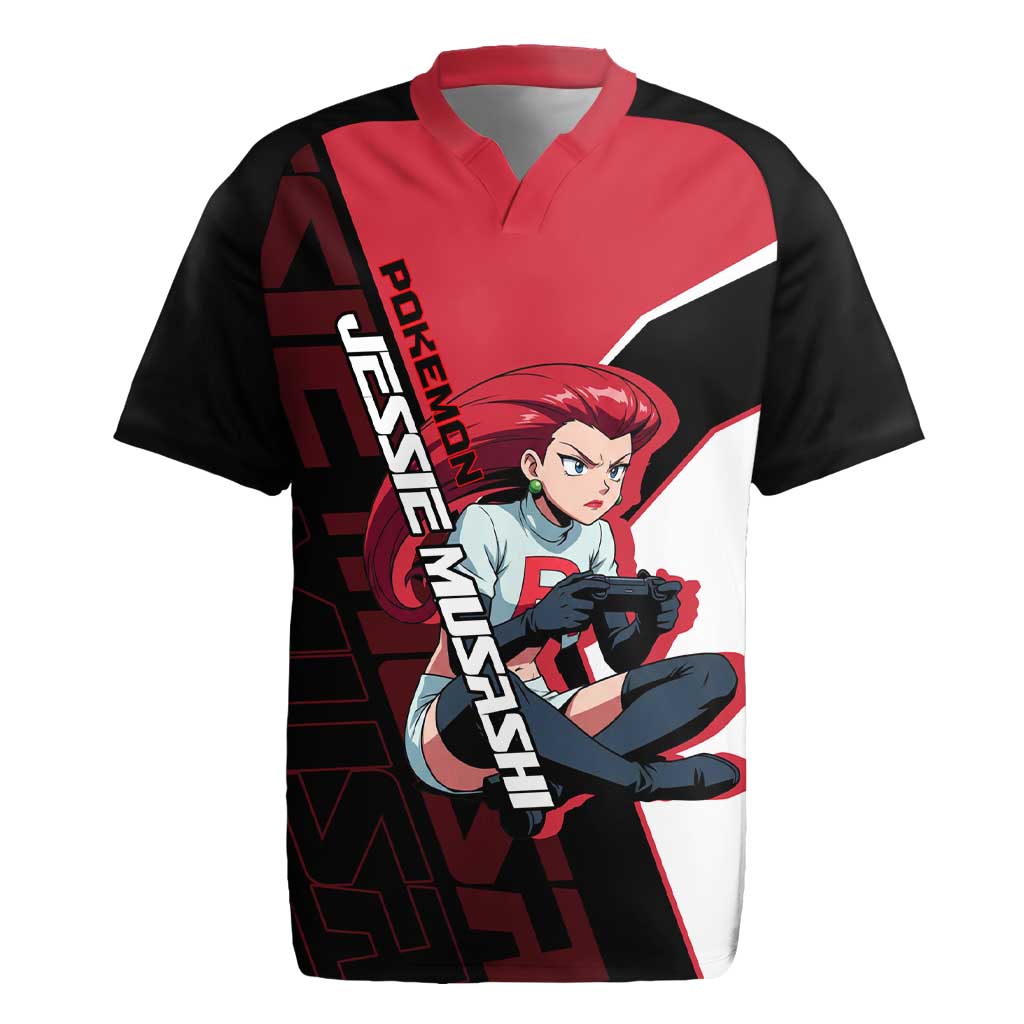 Jessie Musashi Poké Rugby Jersey Bold Villain Anime Style