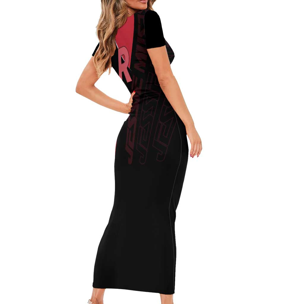 Jessie Musashi Poké Short Sleeve Bodycon Dress Bold Villain Anime Style