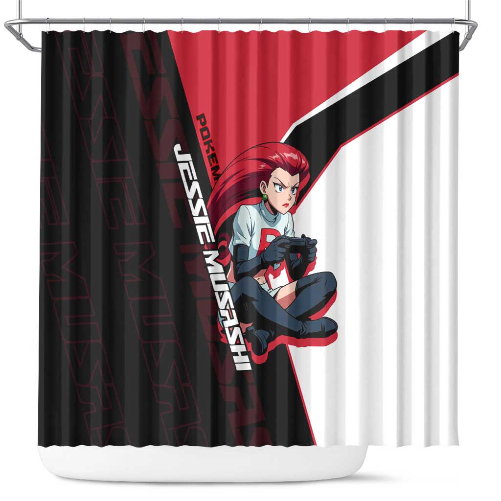 Jessie Musashi Poké Shower Curtain Bold Villain Anime Style
