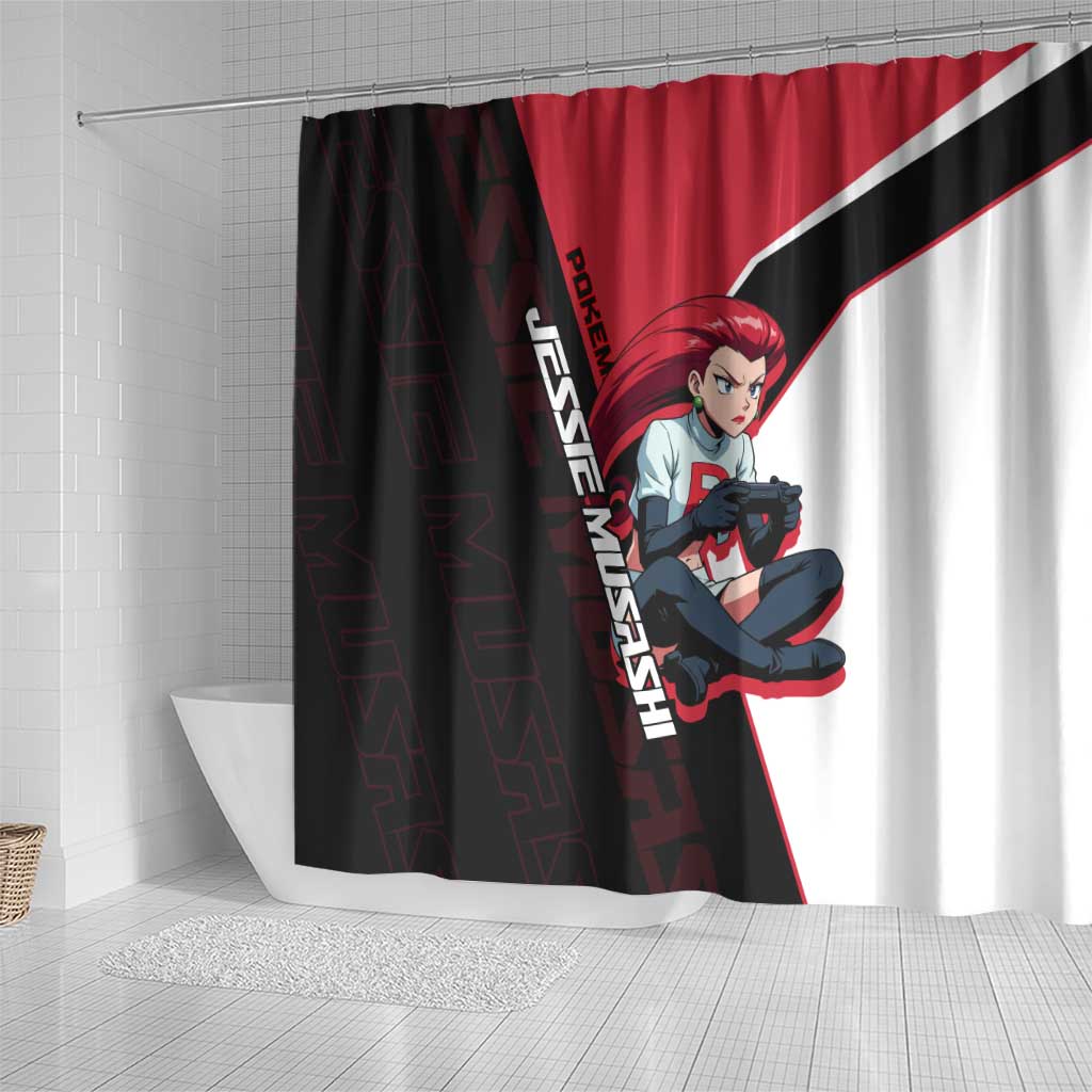 Jessie Musashi Poké Shower Curtain Bold Villain Anime Style